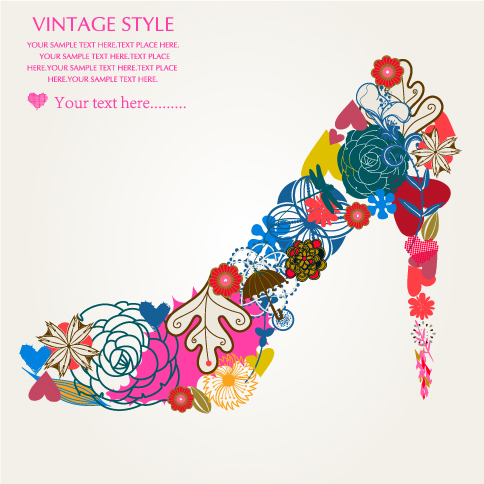 Flowers composed of high heels (20993) Free EPS Download / 4 Vector